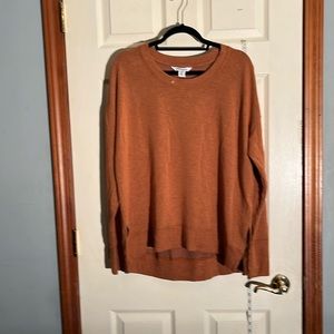 New-Athleta-L-orangey brown-coaster luxe sweatshirt. Long sleeves.